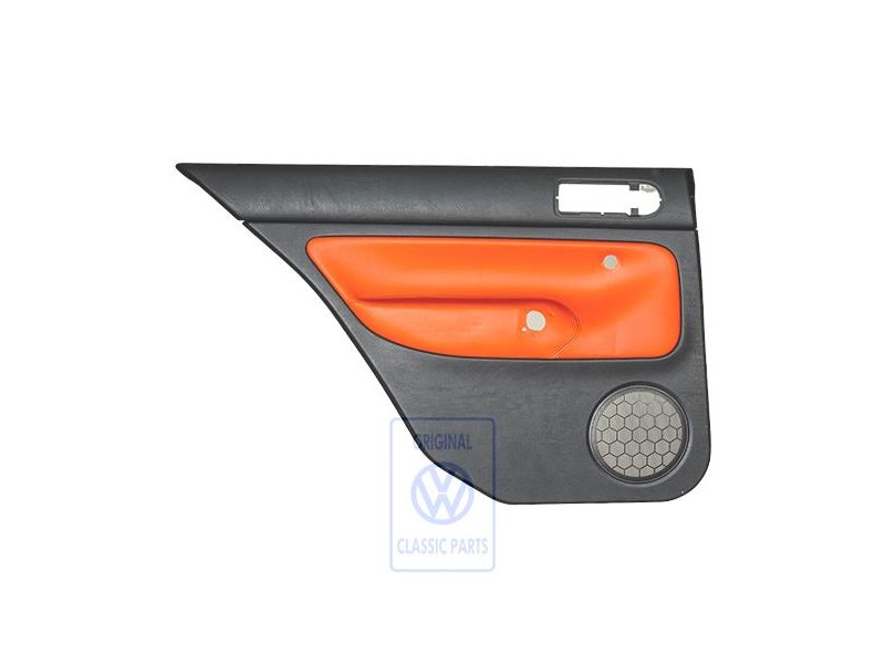 Genuine VW Door Panel Trim (Leather) Black/Tropical Orange - 1J6867211ATGEB