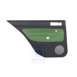 Genuine VW Door Panel Trim (Leather) Black/Cosmic Green - 1J6867211ATGED