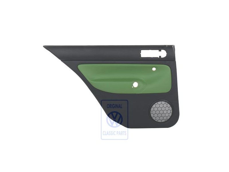 Genuine VW Door Panel Trim (Leather) Black/Cosmic Green - 1J6867211ATGED