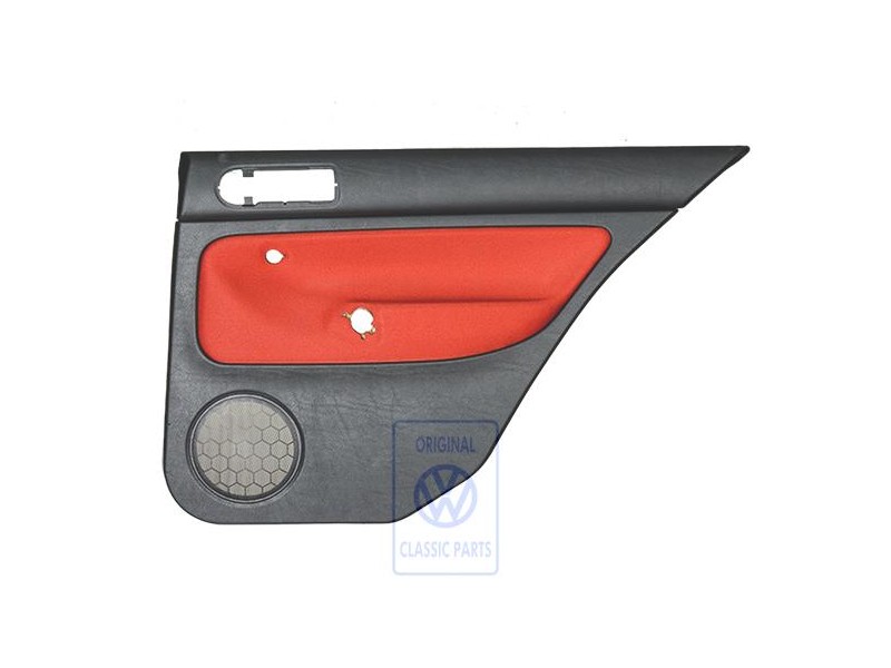Genuine VW Door Panel Trim (Cloth) Black/Tropical Orange - 1J6867212ADGHF