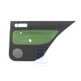 Genuine VW Door Panel Trim (Leather) Black/Cosmic Green - 1J6867212AHGED