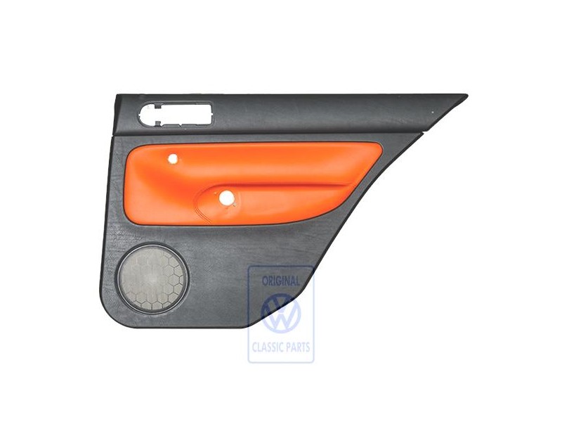 Genuine VW Door Panel Trim (Leather) Black/Tropical Orange - 1J6867212ATGEB