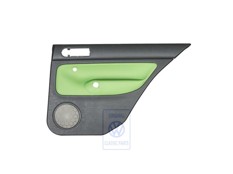 Genuine VW Door Panel Trim (Leather) Black/Cosmic Green - 1J6867212ATGED