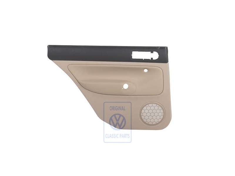 Genuine VW Door Panel Trim (Leather) Black/Light Beige - 1J9867211AAFWZ