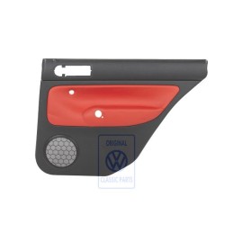 Genuine VW Door Panel Trim (Leather) Black/Tropical Orange - 1J9867211AAGEB