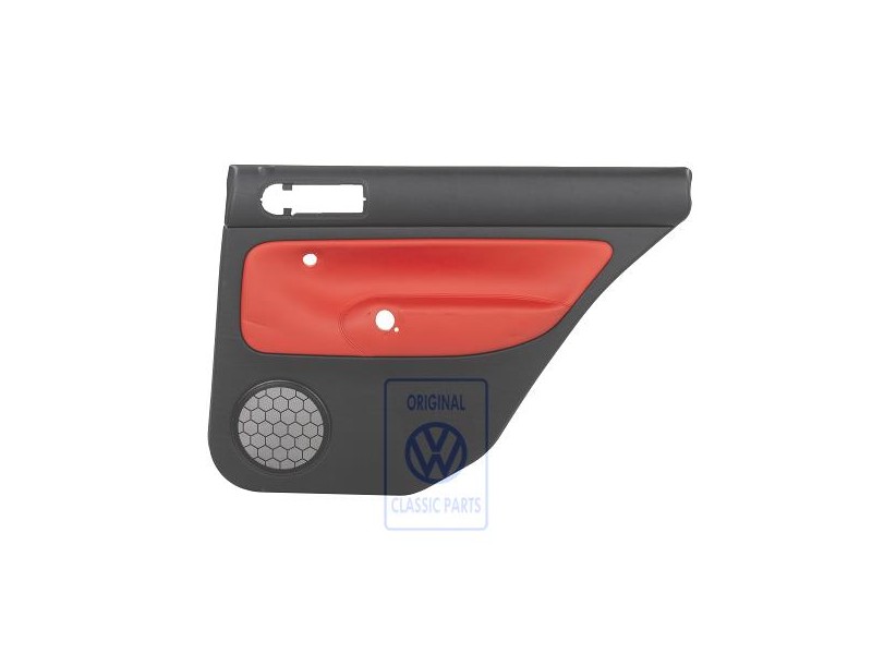 Genuine VW Door Panel Trim (Leather) Black/Tropical Orange - 1J9867211AAGEB
