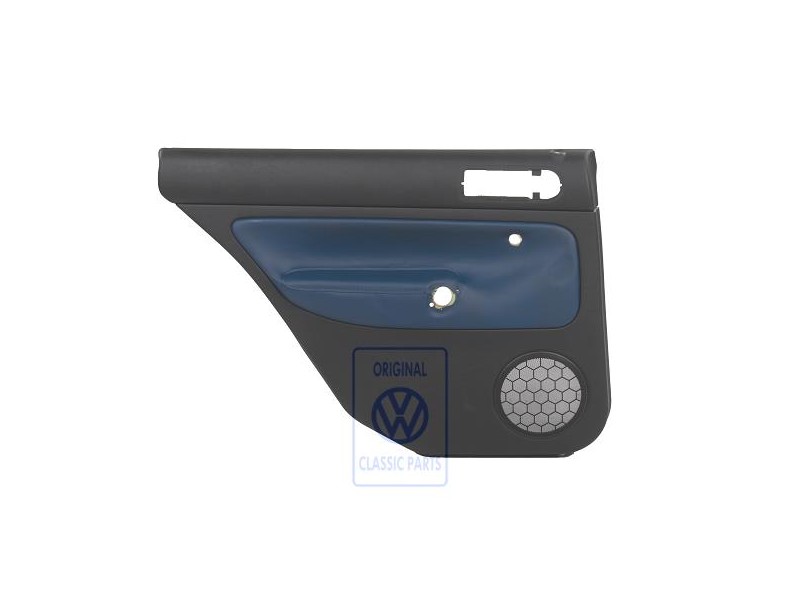 Genuine VW Door Panel Trim (Leather) Black/Orbitblue - 1J9867211AAGEC