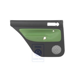 Genuine VW Door Panel Trim (Leather) Black/Cosmic Green - 1J9867211AAGED