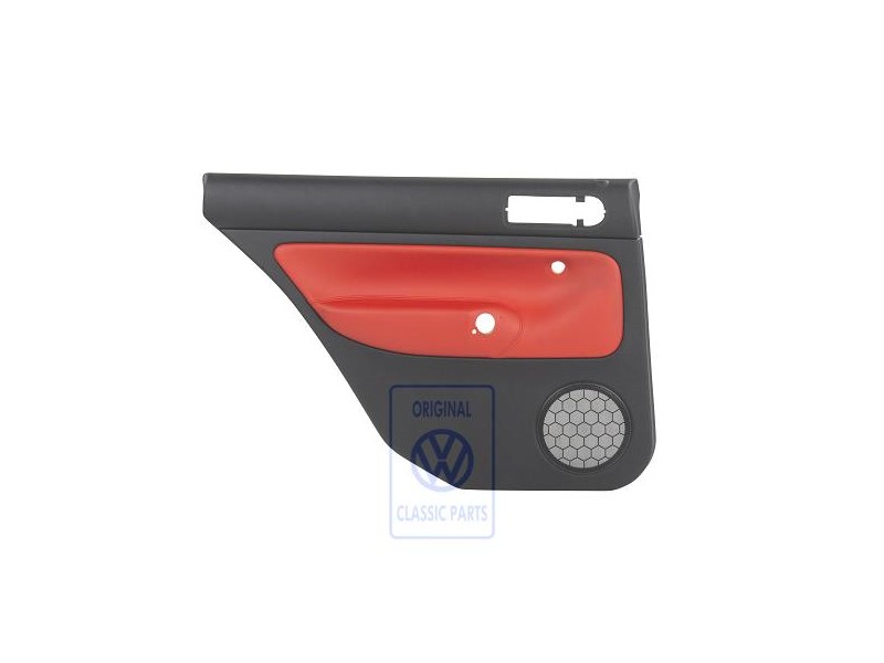 Genuine VW Door Panel Trim (Leather) Black/Tropical Orange - 1J9867211ALGEB