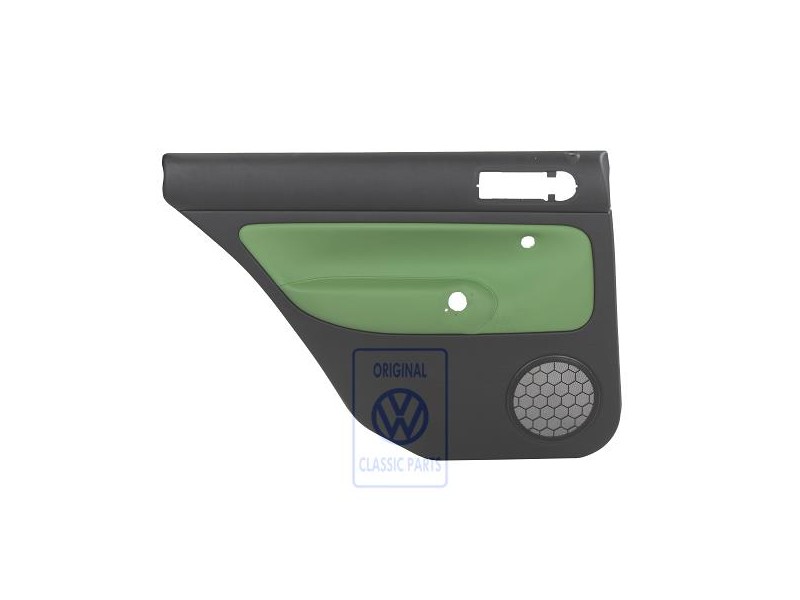 Genuine VW Door Panel Trim (Leather) Black/Cosmic Green - 1J9867211ALGED