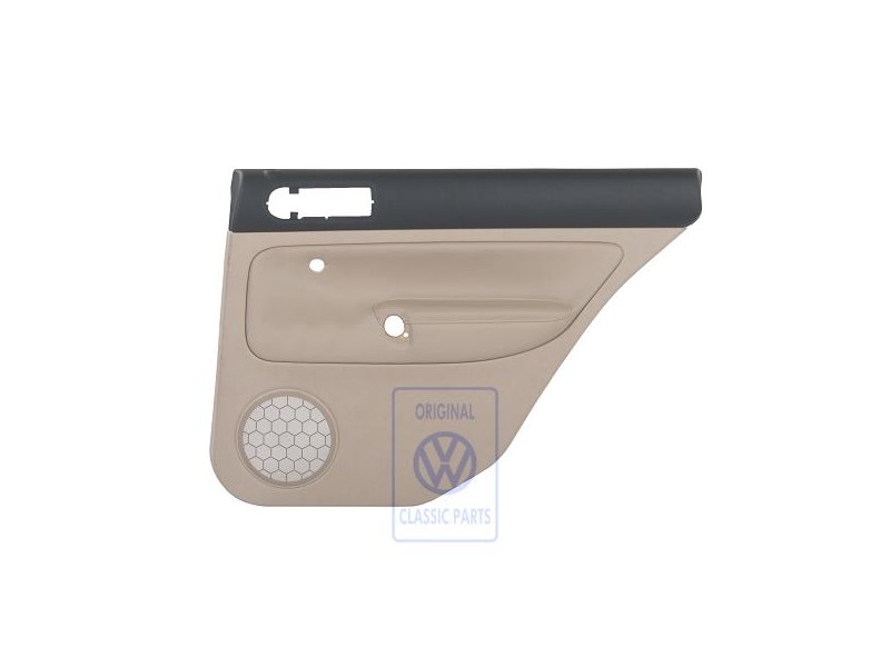 Genuine VW Door Panel Trim (Leather) Black/Light Beige - 1J9867212AAFWZ