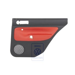 Genuine VW Door Panel Trim (Leather) Black/Tropical Orange - 1J9867212AAGEB
