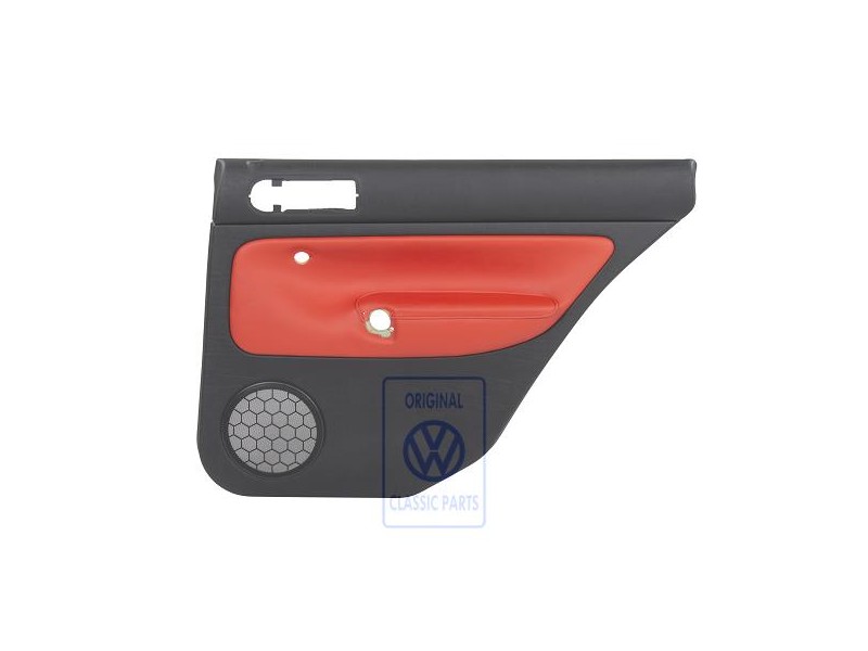 Genuine VW Door Panel Trim (Leather) Black/Tropical Orange - 1J9867212AAGEB