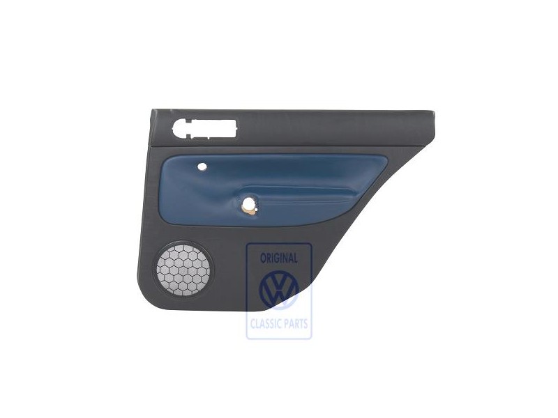 Genuine VW Door Panel Trim (Leather) Black/Orbitblue - 1J9867212AAGEC