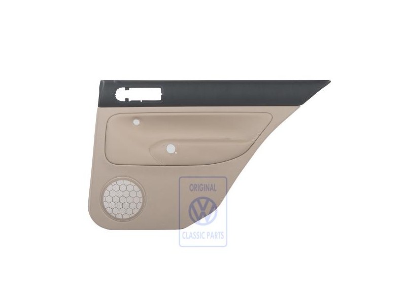 Genuine VW Door Panel Trim (Leather) Black/Light Beige - 1J9867212ALFWZ