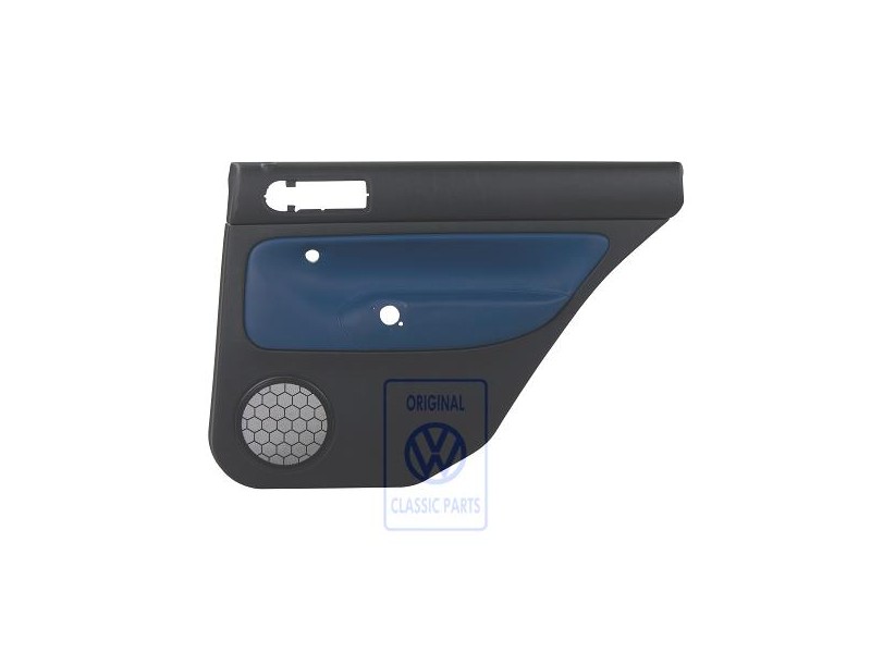 Genuine VW Door Panel Trim (Leather) Black/Orbitblue - 1J9867212ALGEC
