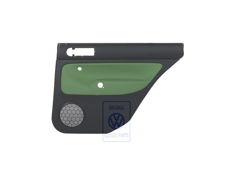 Genuine VW Door Panel Trim (Leather) Black/Cosmic Green - 1J9867212ALGED