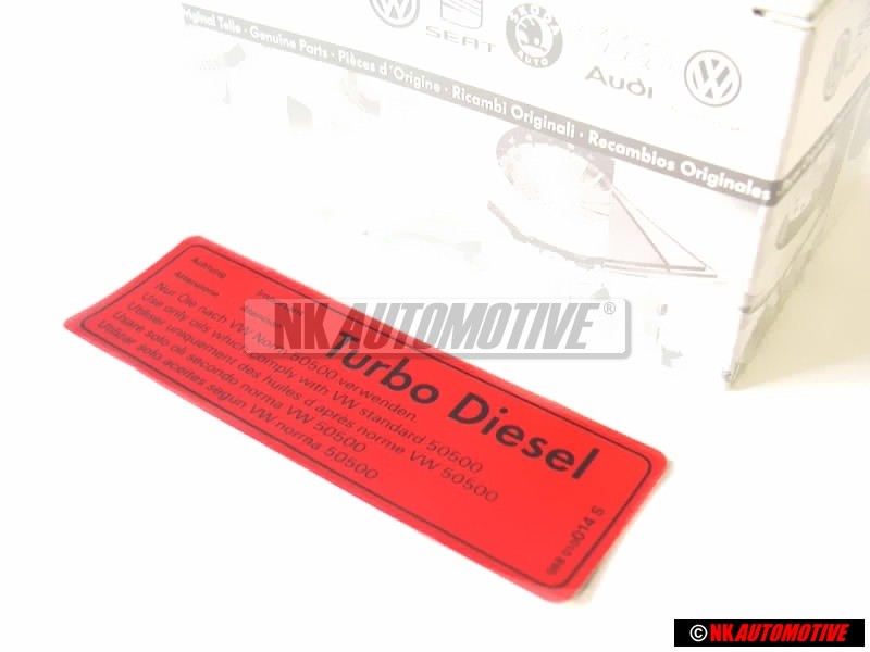 Genuine VW Notice Caution Turbo Diesel - 068010014S