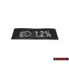 Genuine VW Sticker Beam Adjustment - 323000333