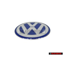 Genuine VW Engine Cover Badge Emblem White Blue - 06A103940G
