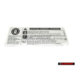 Genuine VW Sticker Overfilled Engine Oil Can Damage Catalyst - 701010002A