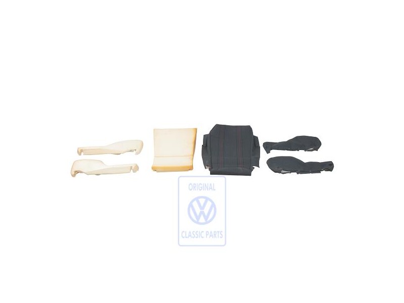 Genuine VW Seat Covering Fabric Grey/Red - 191881370A WE9