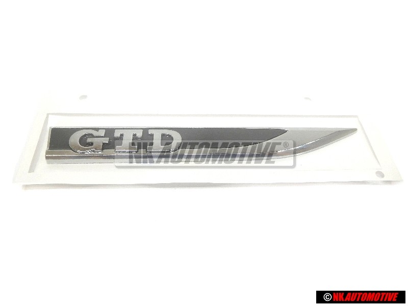 Genuine VW GTD Side Badge Emblem Chrome Black - 5G0853688BBCMT