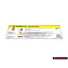 Genuine Audi Sign 'Caution' High Voltage Turn Off Engine - 8K0010520D