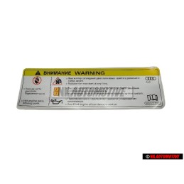 Genuine Audi Sign 'Caution' High Voltage Turn Off Engine - 8K0010520D