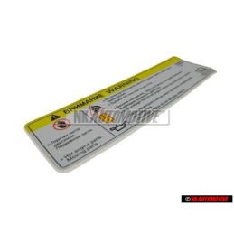 Genuine Audi Sign 'Caution' High Voltage Turn Off Engine - 8K0010520D