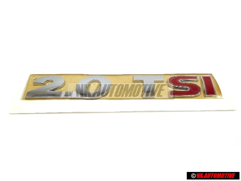 Genuine VW 2.0 TSI Rear Badge Emblem Chrome Red - 1Q0853675S GQF
