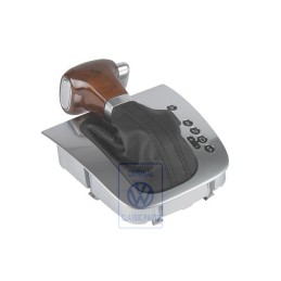 Genuine VW Gear Shift Cover Black/Walnut/Aluminium - 1K2713203AKWHC