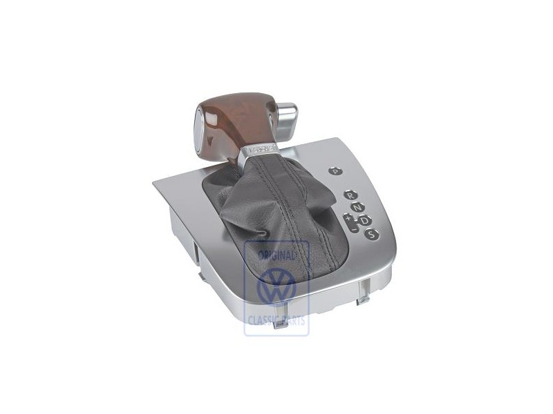 Genuine VW Gear Shift Cover Black/Walnut/Aluminium - 1K2713203ALWHC