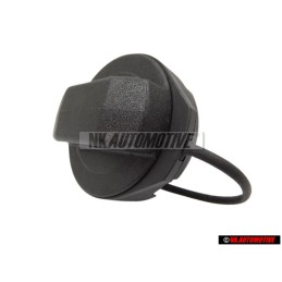Genuine VW Cap With Retaining Strap For Fuel Tank Satin Black - 1J0201550AS9B9