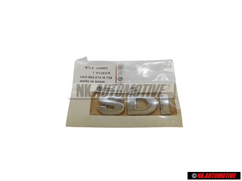 Genuine VW SDI Rear Boot Badge Emblem Chrome - 1K0853675M 739