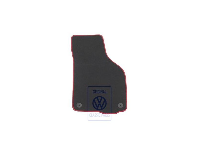 Genuine VW Floor Mat Anthracite/Flash Red - 1K1864436K WNS