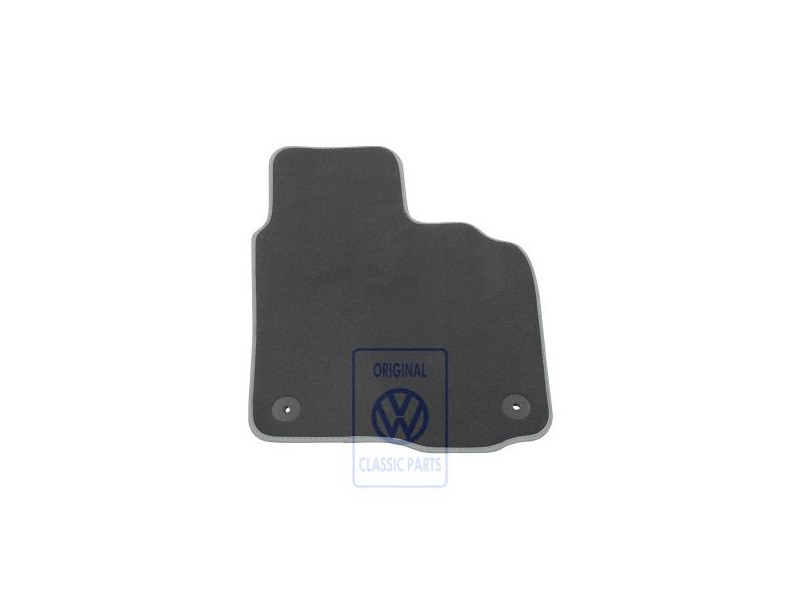 Genuine VW Floor Mat Black/Crystal Grey - 1K2864436C YRD