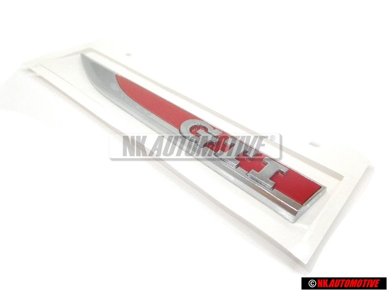 Genuine VW GTI Side Badge Emblem Chrome Red - 5G0853688ASJZQ