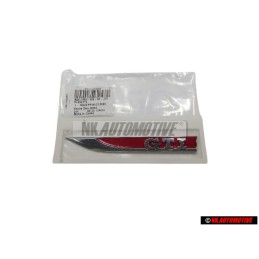 Genuine VW GTI Side Badge Emblem Chrome Red - 5G0853688ASJZQ