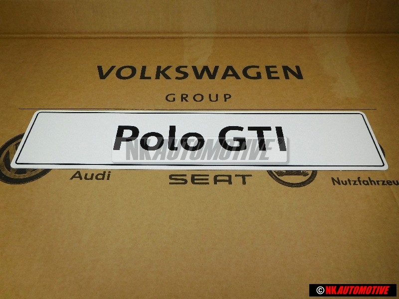 Genuine VW Polo GTI Number Plate (Self-Adhesive) - 6C0071801