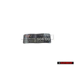 Genuine VW Sticker 'Oil Comply With VW Standard' - 7D0010258H