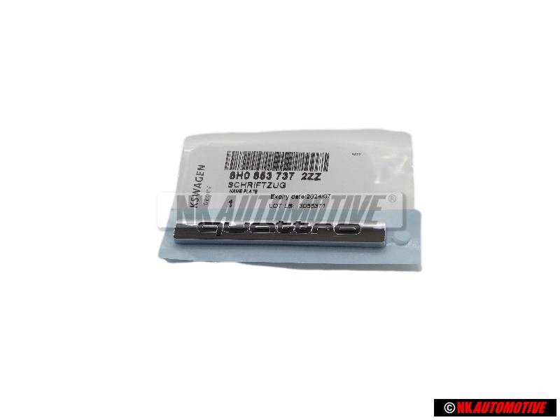 Genuine Audi QUATTRO Rear Boot Badge Emblem Chrome - 8H0853737 2ZZ