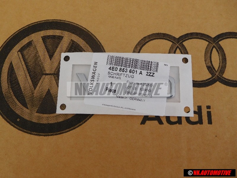 Genuine Audi V10 Side Badge Emblem Chrome - 4E0853601A 2ZZ