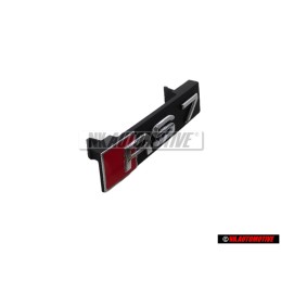 Genuine Audi RS7 Front Grill Badge Emblem Black Chrome Red - 4G8853736C 2ZZ