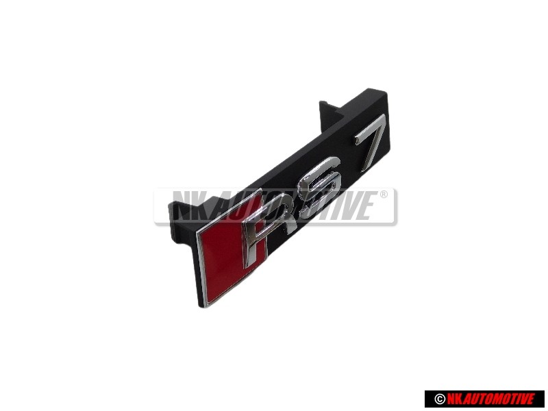 Genuine Audi RS7 Front Grill Badge Emblem Black Chrome Red - 4G8853736C 2ZZ