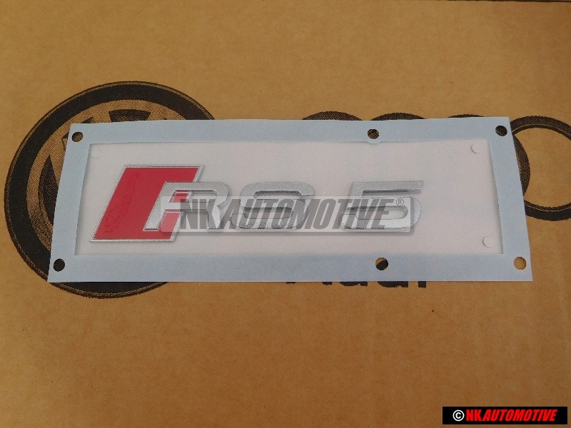 Genuine Audi RS5 Rear Boot Badge Emblem Chrome Red - 8T0853740