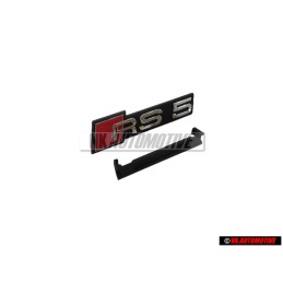 Genuine Audi RS5 Front Grill Badge Emblem Black Chrome Red - 8W6853736C 2ZZ