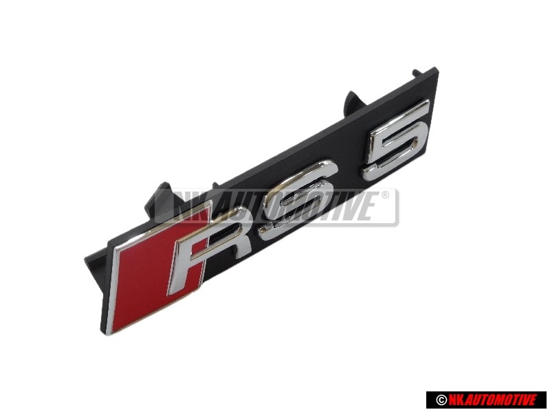 Genuine Audi RS5 Front Grill Badge Emblem Black Chrome Red - 8T0853736F 2ZZ