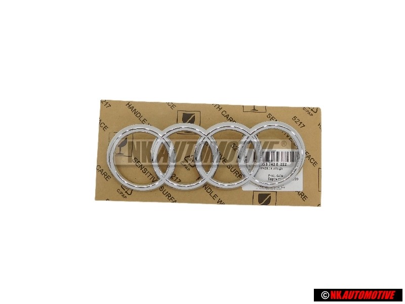 Genuine Audi Rings Front Grill Badge Emblem Chrome - 4S7853742E 2ZZ