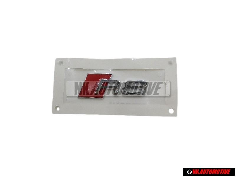 Genuine Audi R8 Side Badge Emblem Chrome Red - 4S0853736 2ZZ